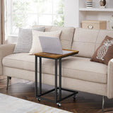 Beistelltisch C-Form Industrie-Design Vintagebraun von Songmics