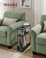 Beistelltisch mit Ladefunktion, 3 Ablagen, schwarz von Songmics