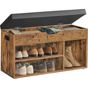 Schuhbank mit Stauraum gepolstert Vintagebraun von Songmics