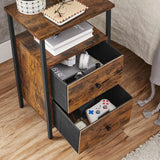 Nachttisch mit Schubladen Industrie-Design Vintagebraun-Schwarz von Songmics