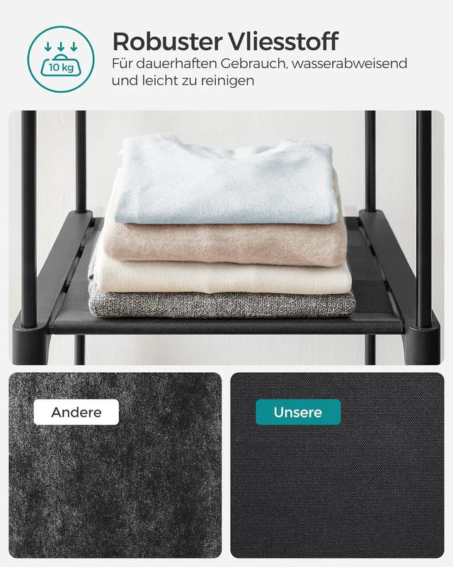 Aufbewahrungsschrank faltbar mit Aufhängestange Schwarz von Songmics