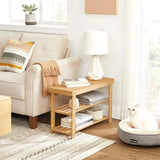 Schuhregal Bambus Sitzbank mit Ablagen Naturfarben von Songmics