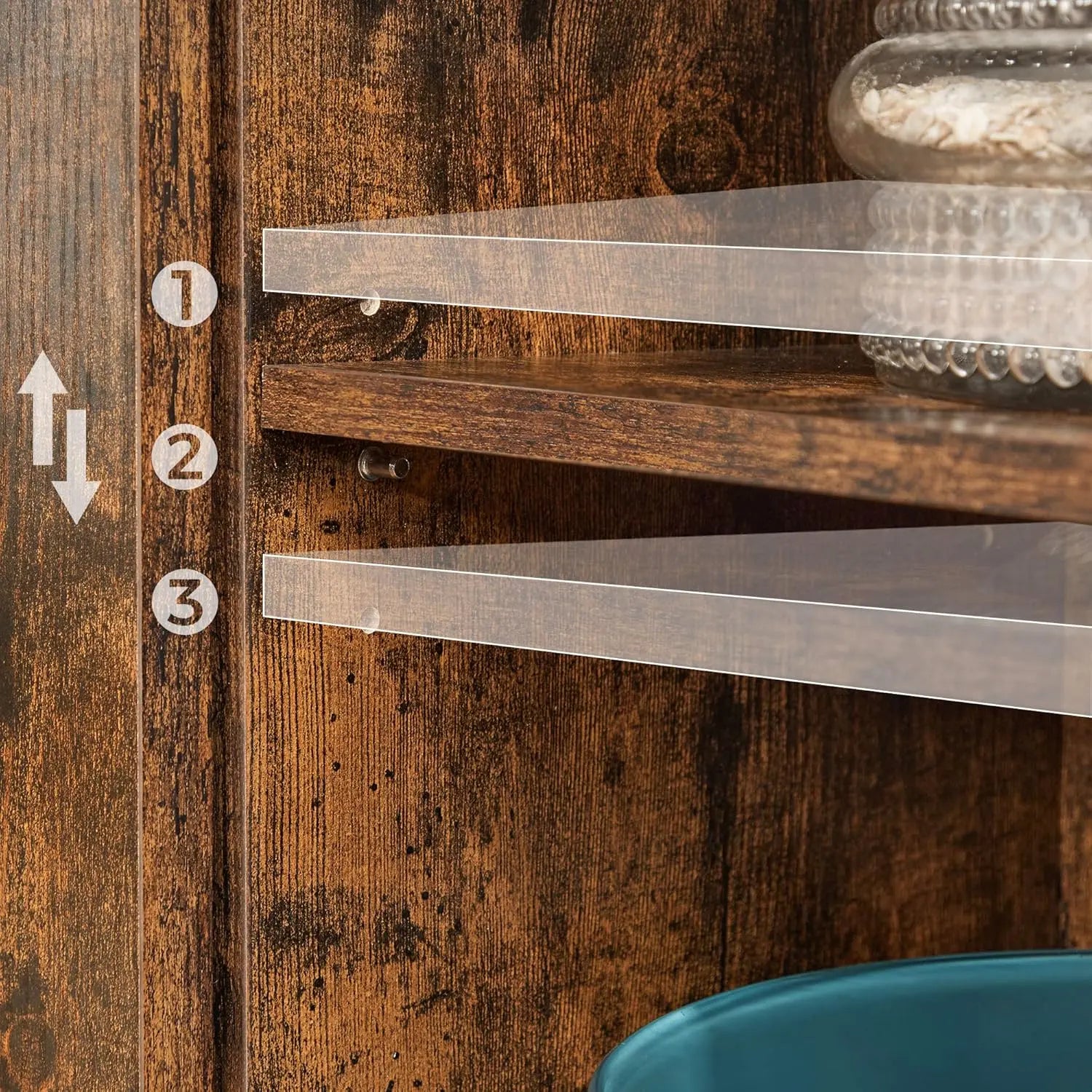 Sideboard mit Schiebetür rustikales Braun von Songmics