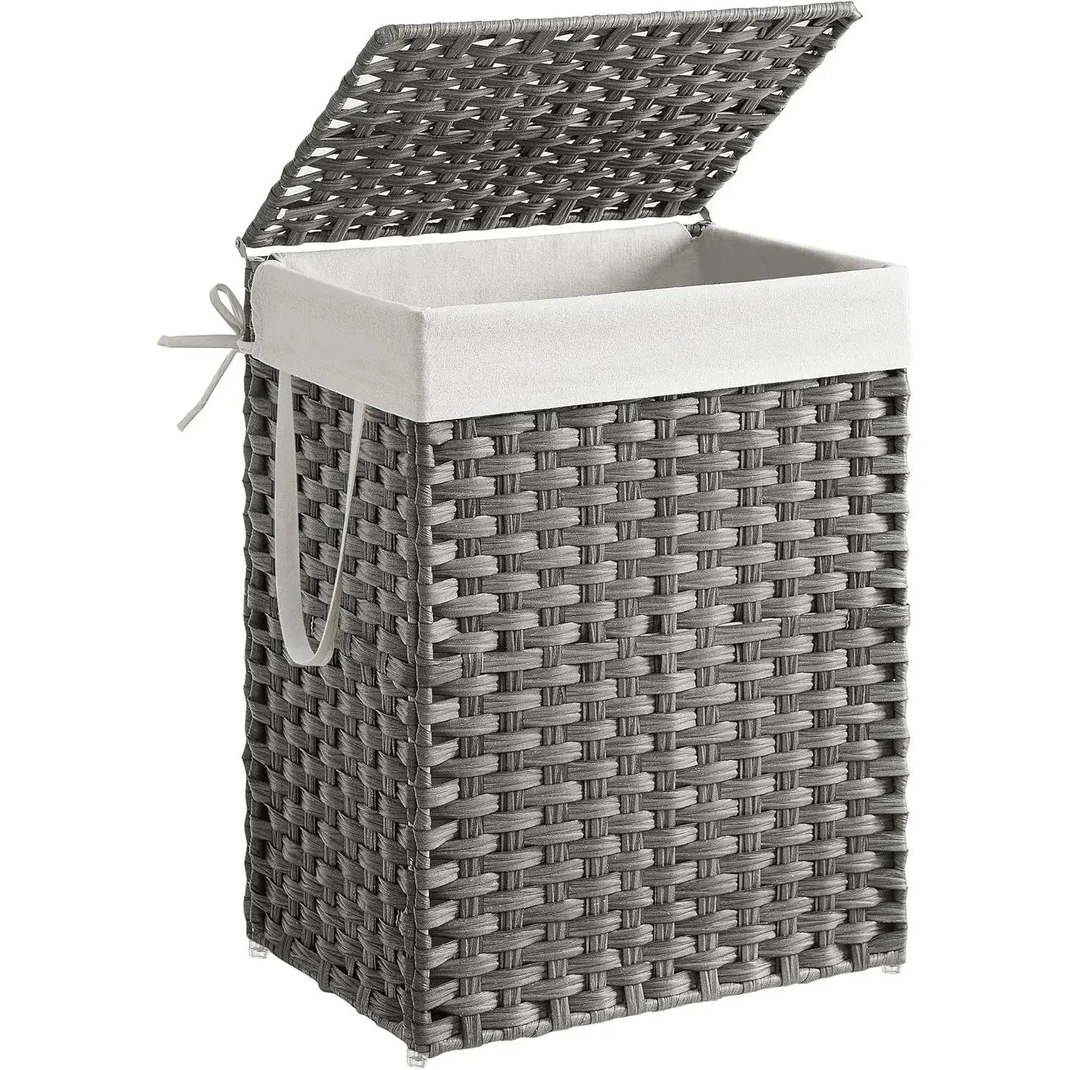 Wäschekorb Rattan Faltbar 90L Taubengrau von Songmics
