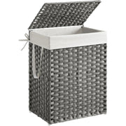Wäschekorb Rattan Faltbar 90L Taubengrau von Songmics