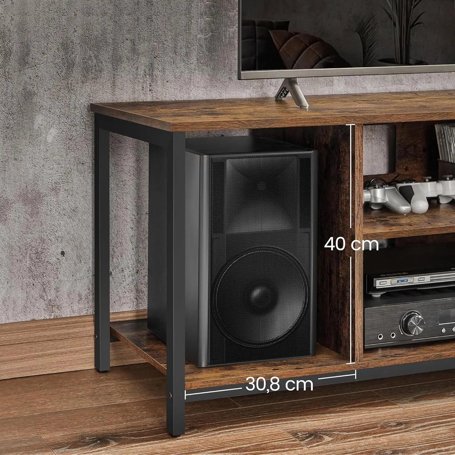 TV-Schrank Industrie-Design vintagebraun Holz von Songmics