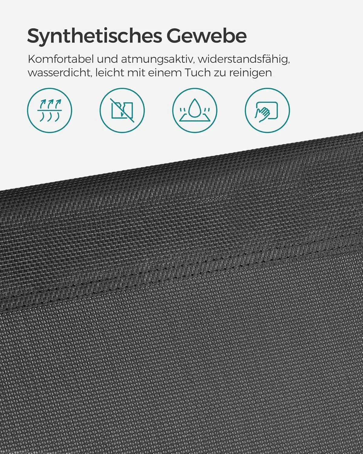 Sonnenliege klappbar verstellbar 150kg dunkelgrau Stahl von Songmics
