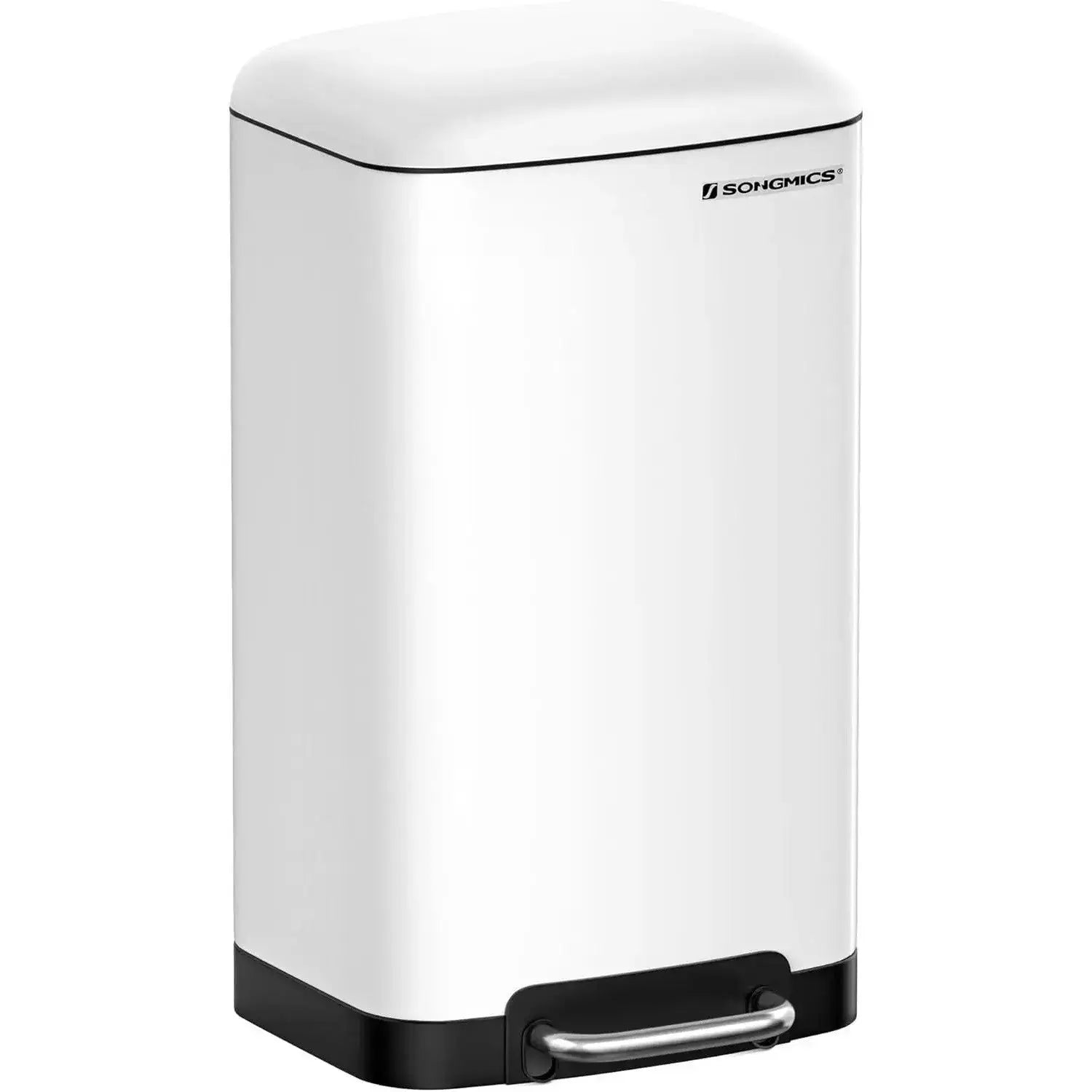 Mülleimer Küche 30L Stahl Weiss von Songmics