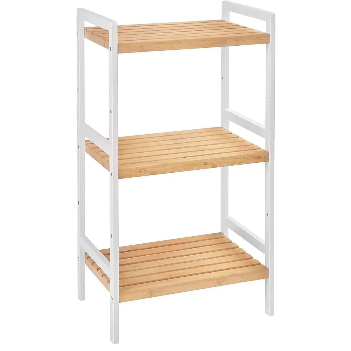 Standregal Bambus 3 Ablagen naturfarben-weiss von Songmics
