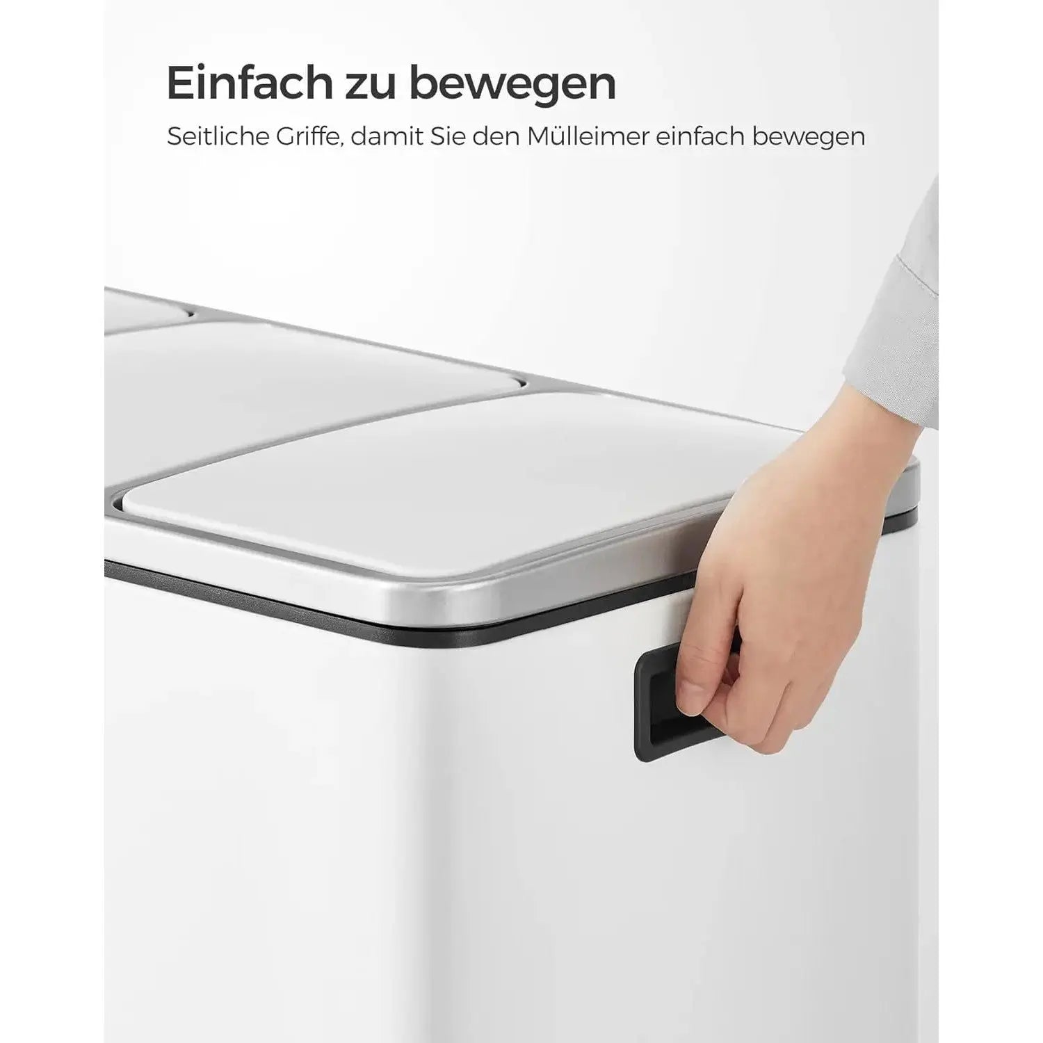 Mülleimer Küche Mülltrennsystem 3 Fächer Wolkenweiss von Songmics