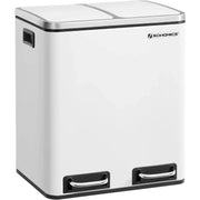 Mülleimer Küche Mülltrennsystem Softclose Wolkenweiss von Songmics