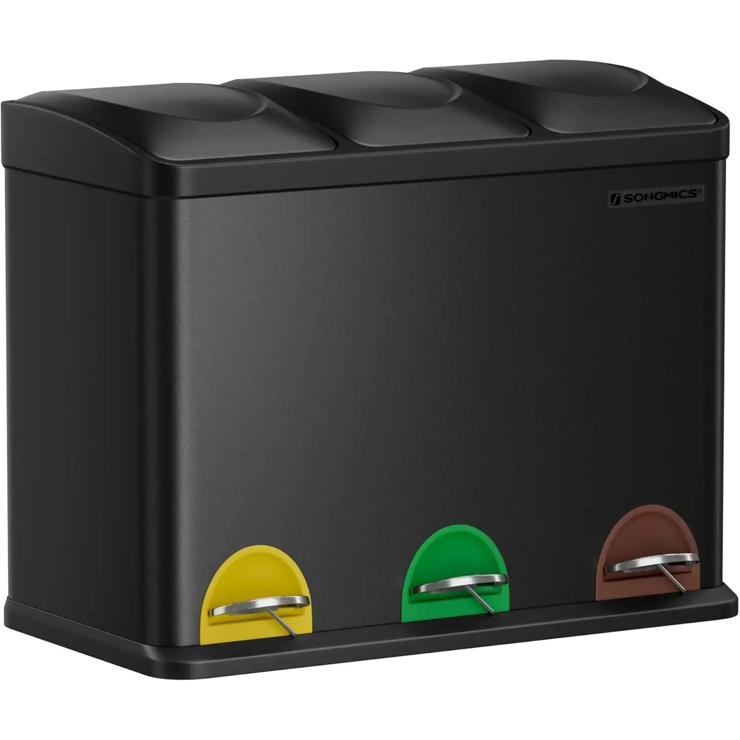 Mülleimer Küche 45L Treteimer Tintenschwarz von Songmics