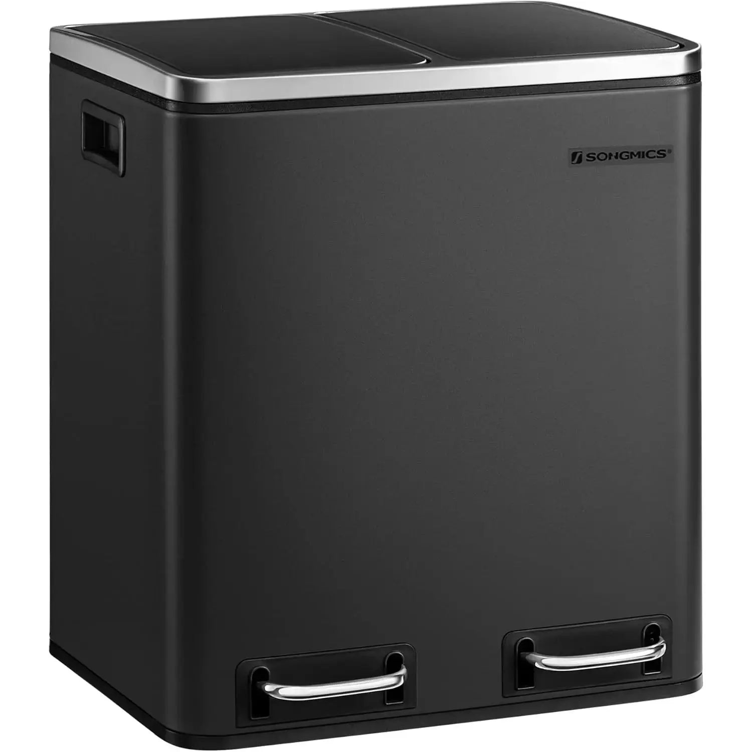Mülleimer Küche Mülltrennsystem Softclose Tintenschwarz von Songmics