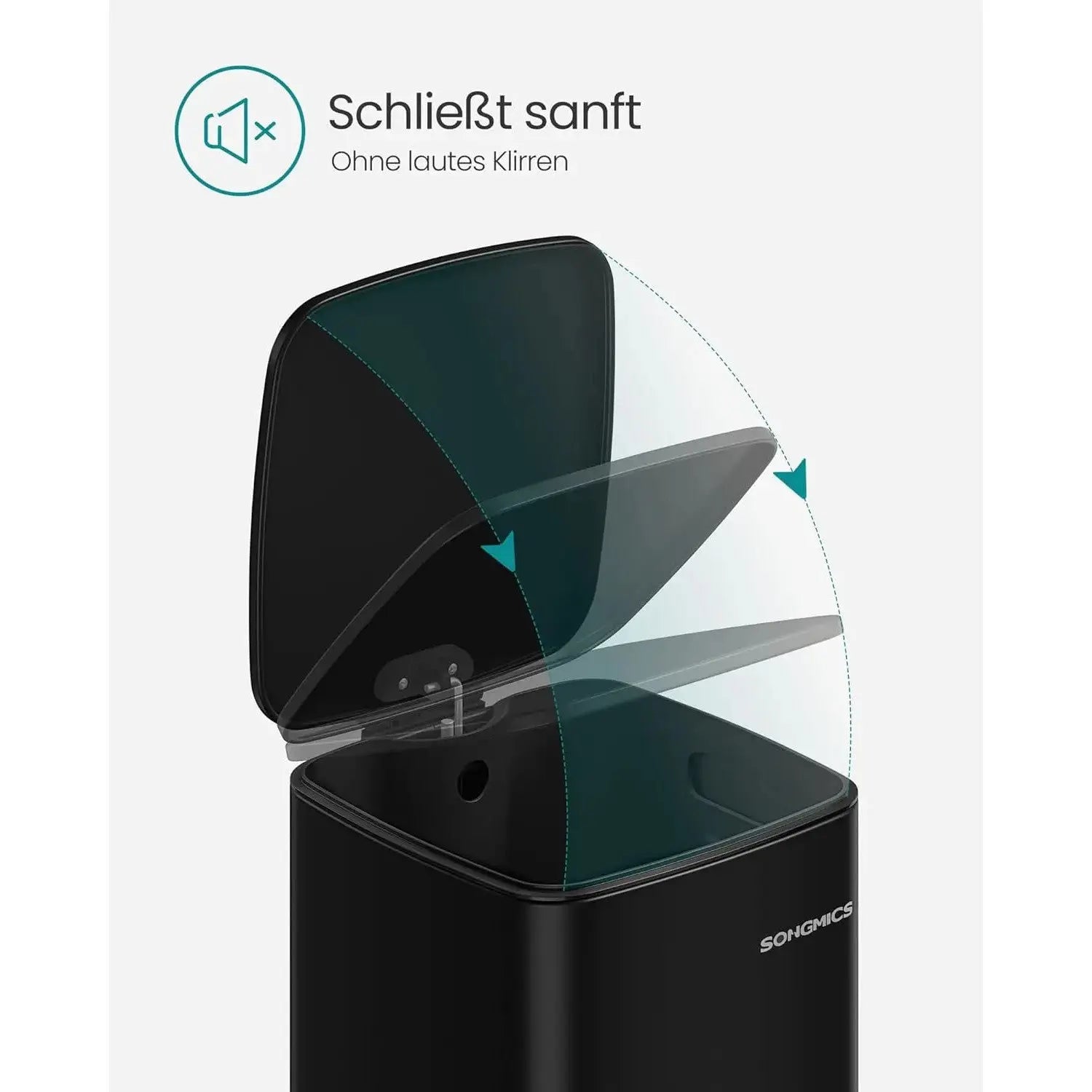 Mülleimer Küche 30L Stahl Tintenschwarz von Songmics