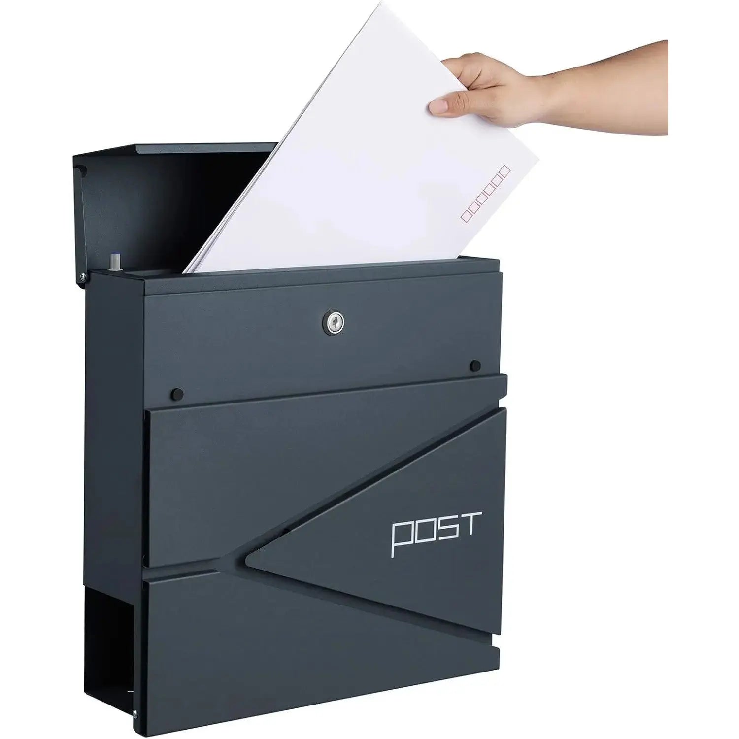 Briefkasten abschliessbar mit Zeitungsfach anthrazit von Songmics