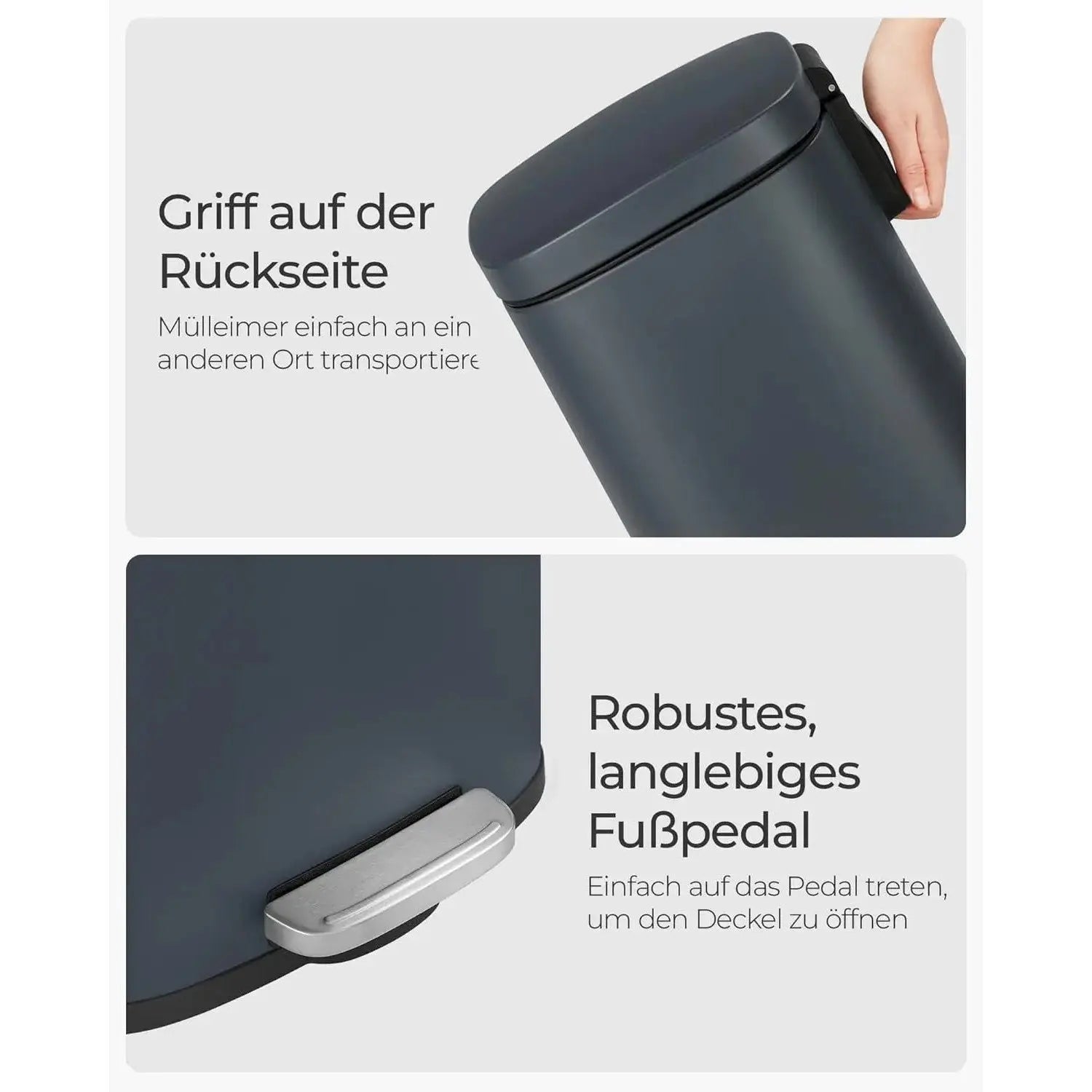 Mülleimer Küche 30L Softclose grüngrau von Songmics
