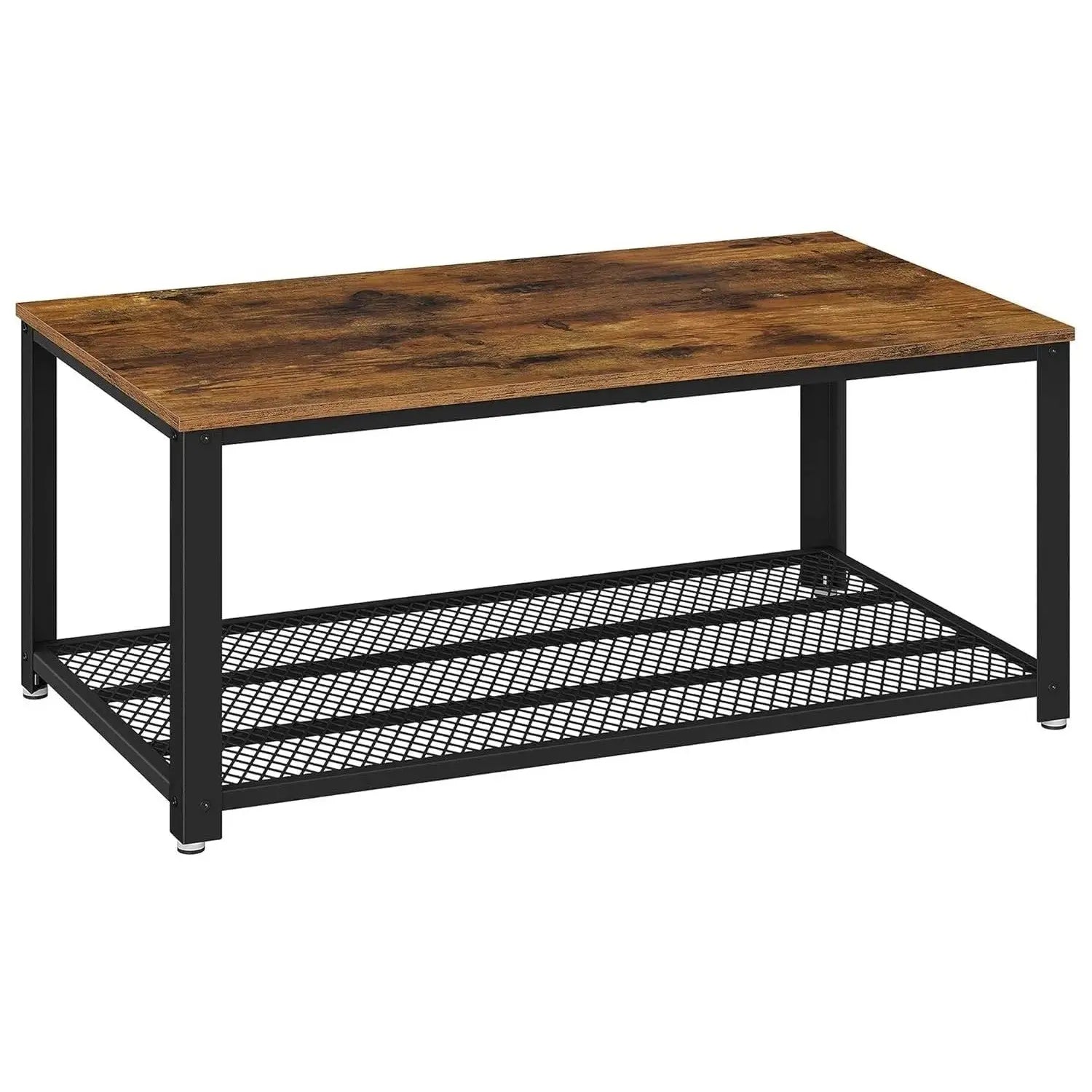 Couchtisch 2 Ebenen Industrial vintagebraun Metall von Songmics