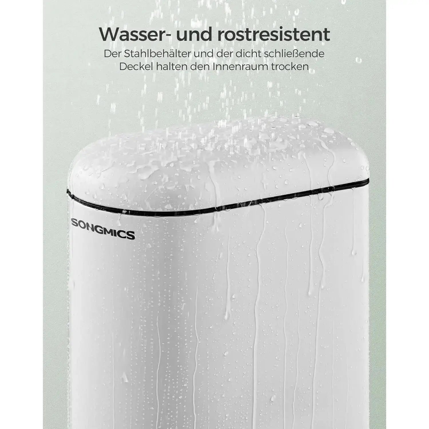 Abfalleimer Badezimmer 10L Stahl Wolkenweiss von Songmics