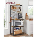 Küchenregal mit 6 Ablagen vintagebraun 80cm breit von Songmics