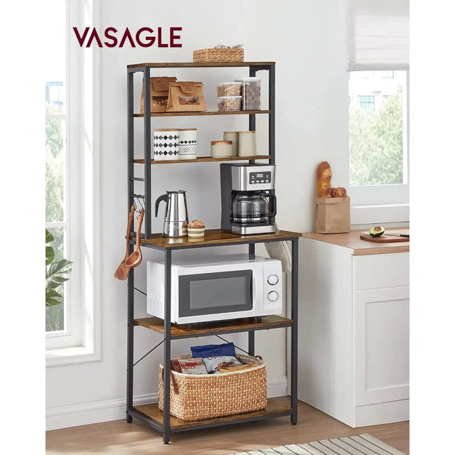 Küchenregal mit 6 Ablagen vintagebraun 80cm breit von Songmics