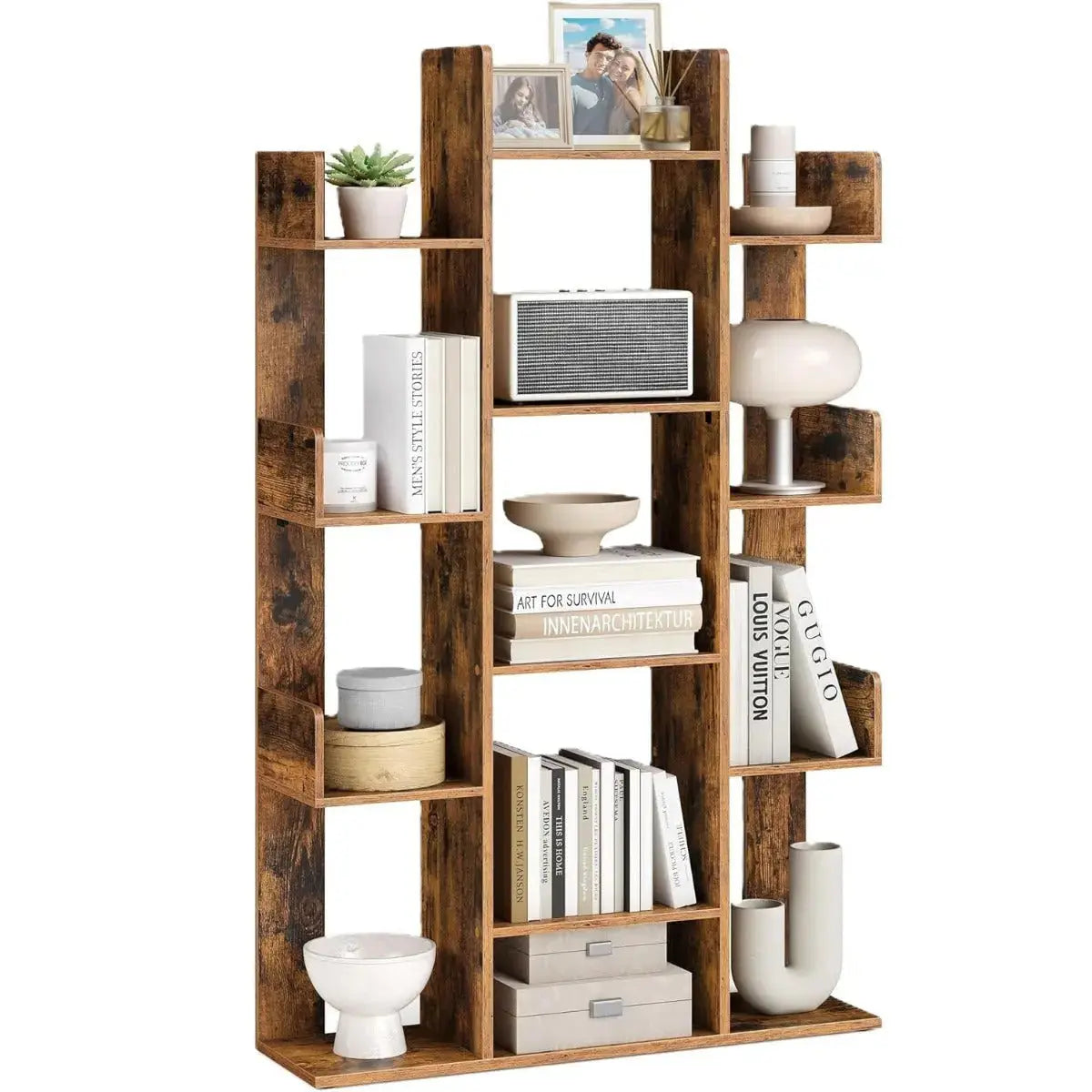 Bücherregal Baumform mit 13 Fächern Vintagebraun von Songmics