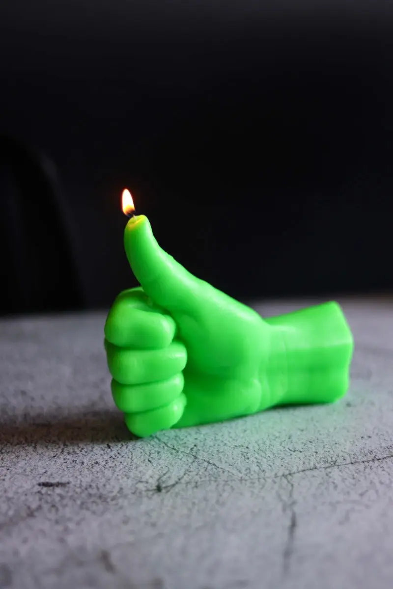Thumbs Up Neon Grün von Candle Hand