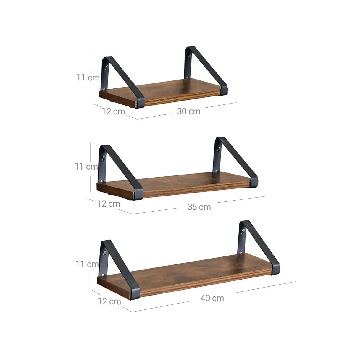 Wandregal Schweberegal 3er Set Holz von Songmics
