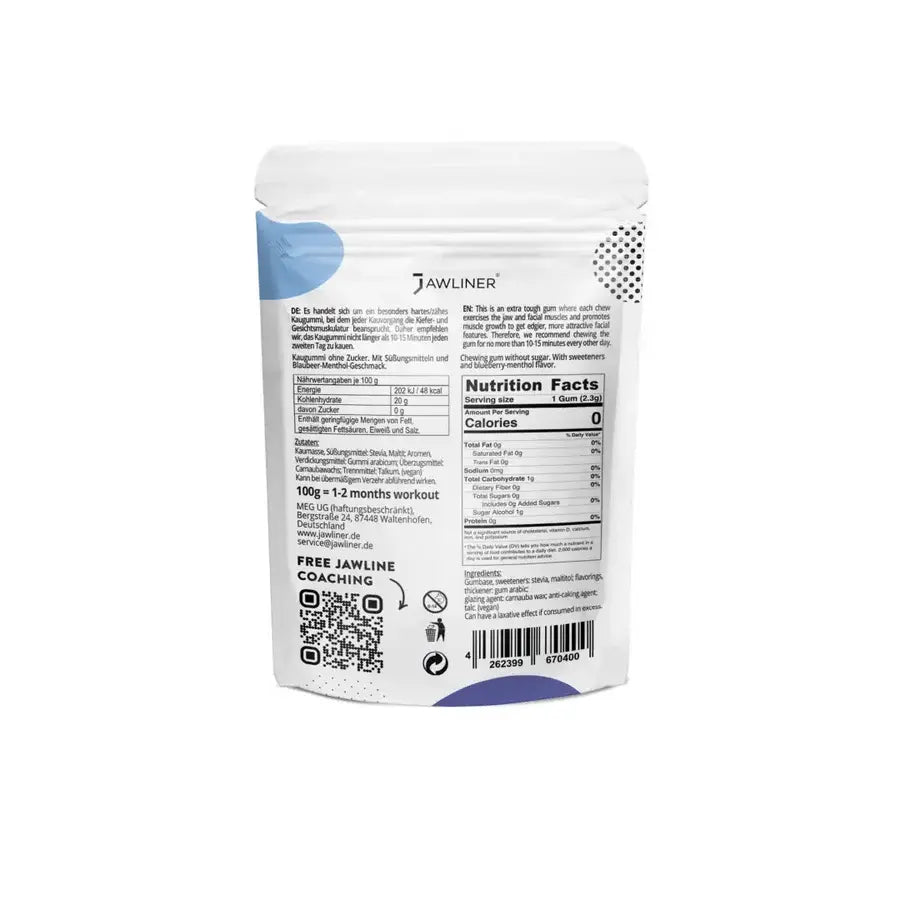 Fitness Blueberry Chewing Gum 100g Pack von JAWLINER