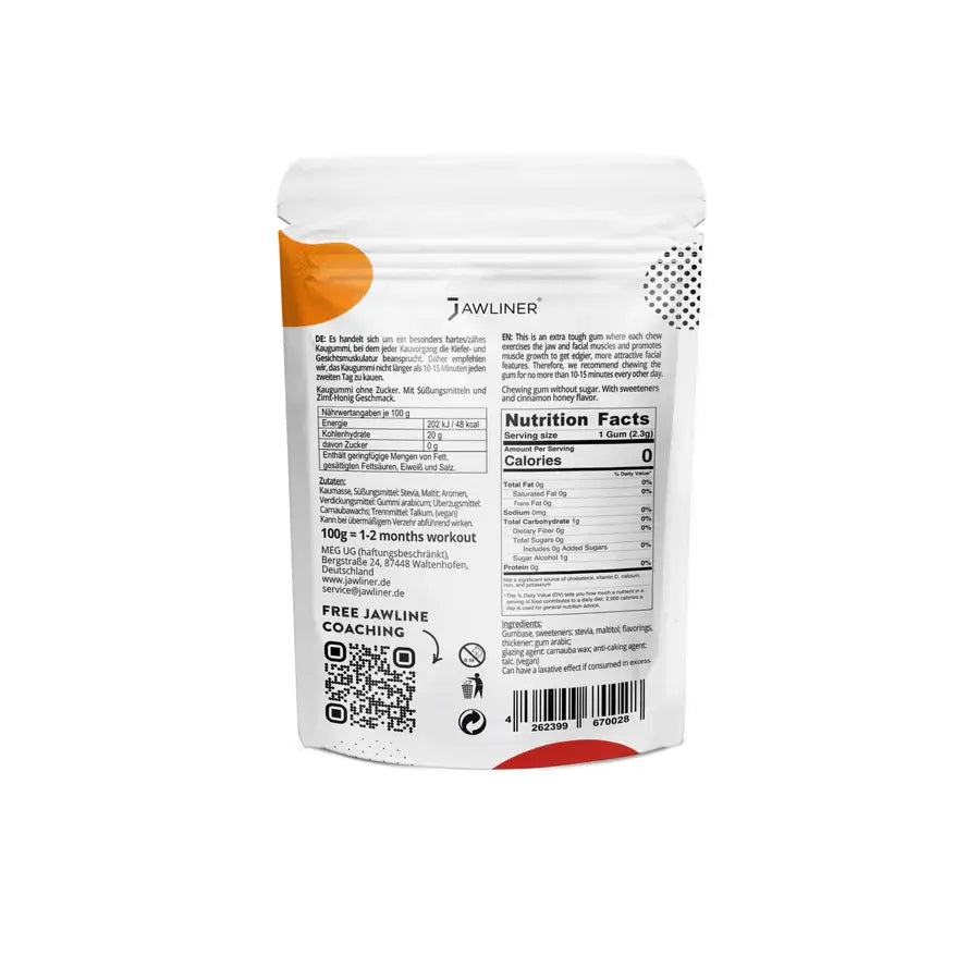 Fitness Cinnamon Honey Chewing Gum 100g Pack von JAWLINER
