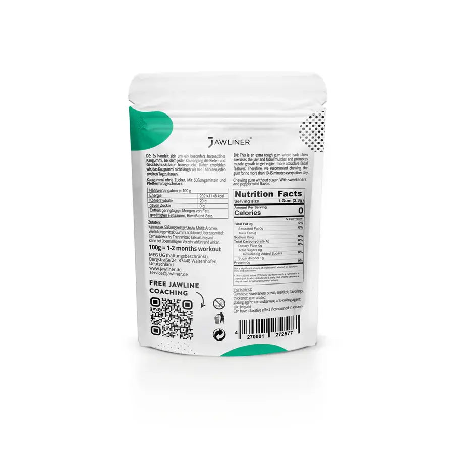 Fitness Mint Chewing Gum 100g Pack von JAWLINER