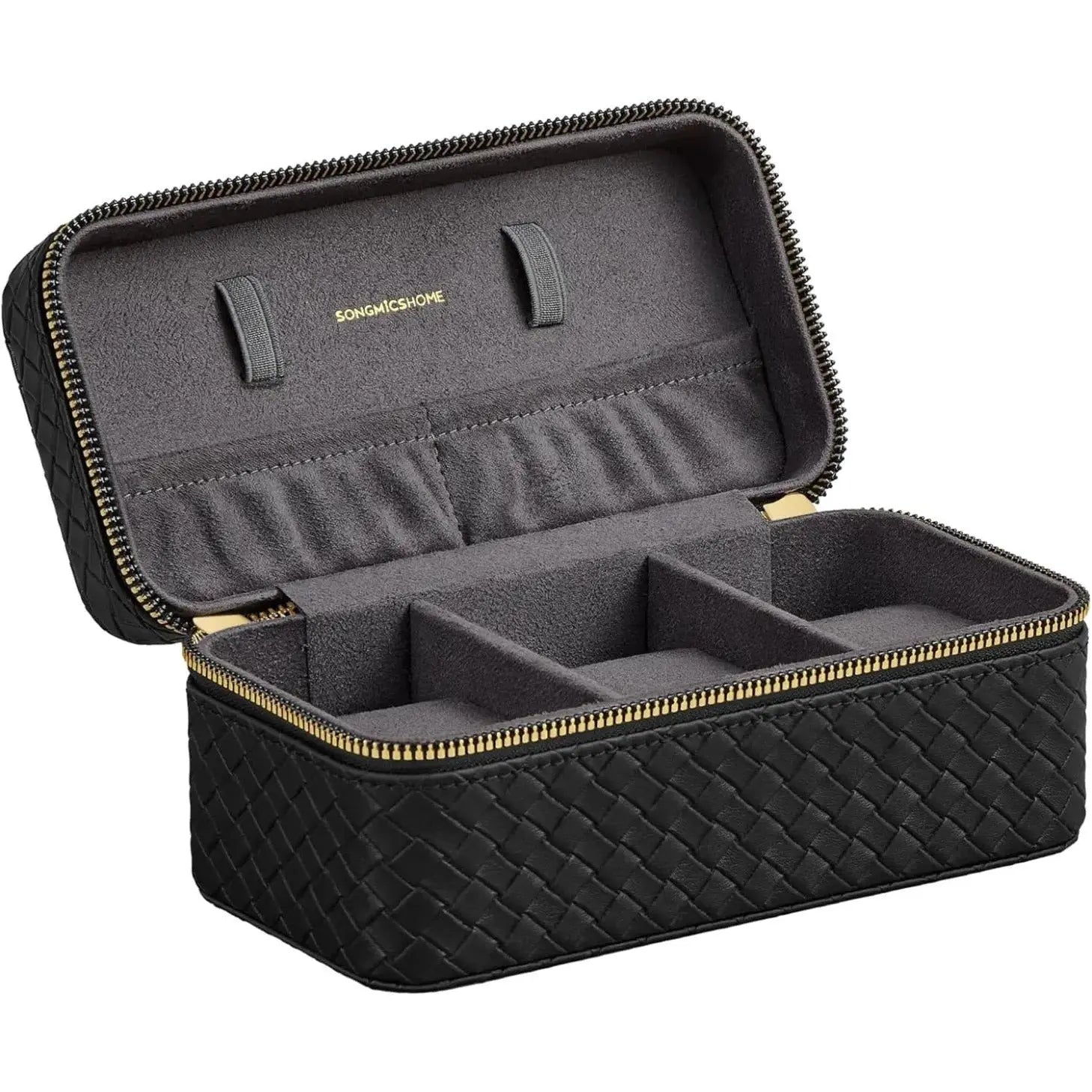 Uhren Aufbewahrung Box für 3 Uhren Grau von Songmics