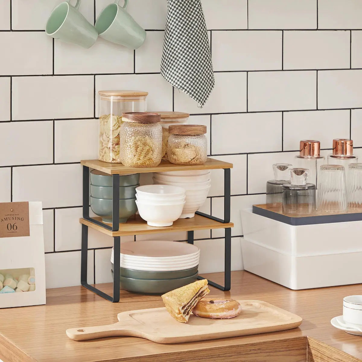Schrank-Organisationsregal 2er Set Holz von Songmics