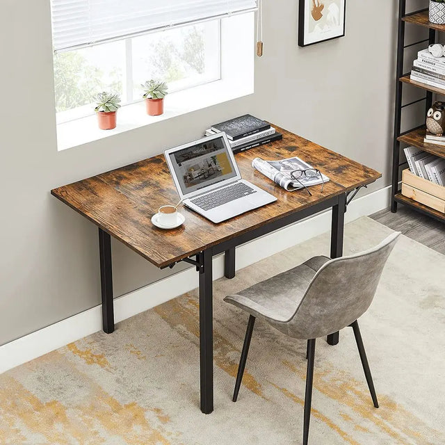 Esstisch Klappbar Klein Vintagebraun Tintenschwarz von Songmics