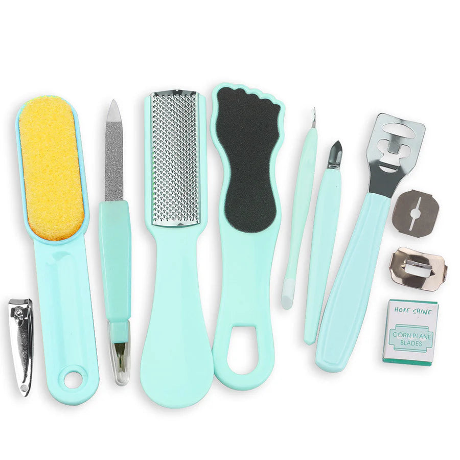 Pediküre Fusspflege Set 10-Teilig Türkis von Paloma Beauties