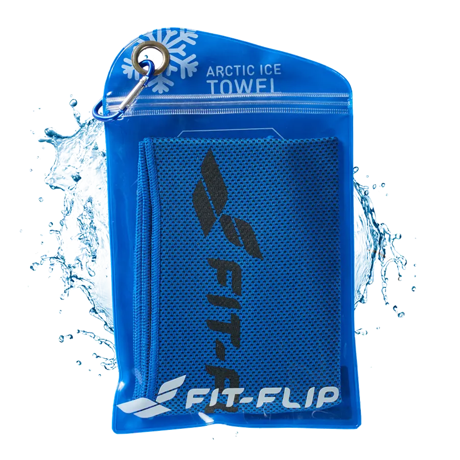 Airflip Towel Kühlhandtuch Mikrofaser mit Tasche 100x30cm Dunkel Blau von Fit-Flip