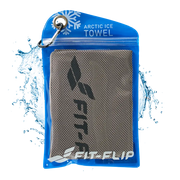 Airflip Towel Kühlhandtuch Mikrofaser mit Tasche 100x30cm Grau von Fit-Flip