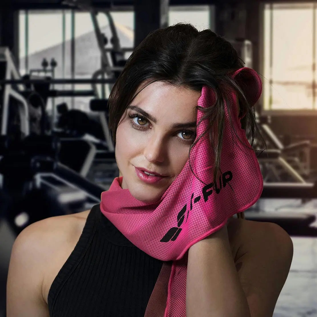 Airflip Towel Kühlhandtuch Mikrofaser mit Tasche 100x30cm Rosa von Fit-Flip