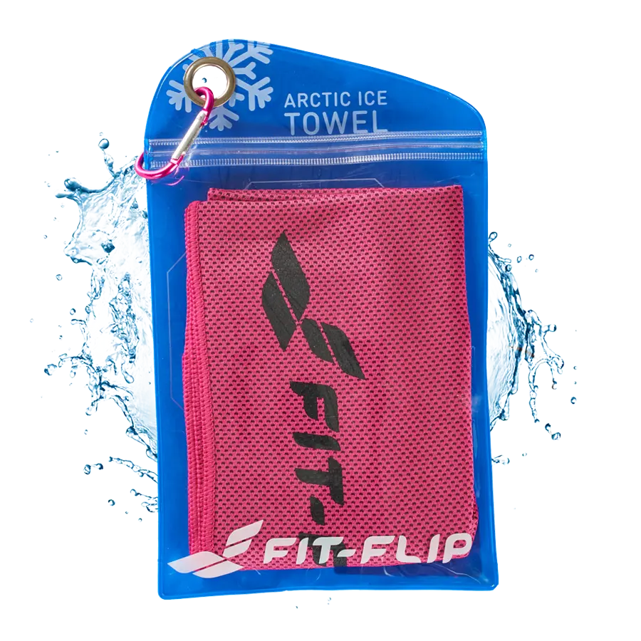 Airflip Towel Kühlhandtuch Mikrofaser mit Tasche 100x30cm Rosa von Fit-Flip