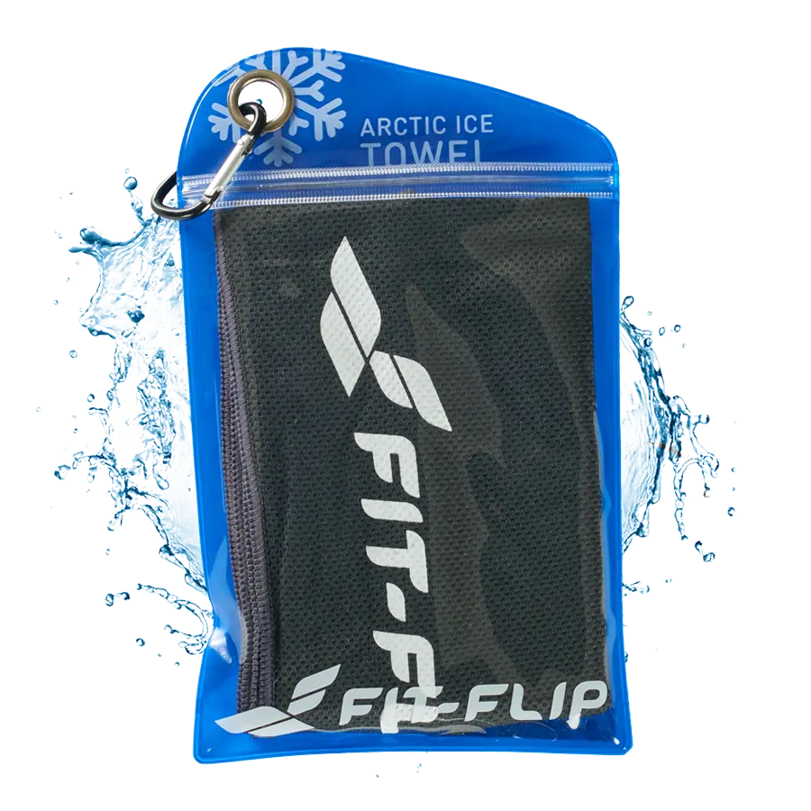 Airflip Towel Kühlhandtuch Mikrofaser mit Tasche 100x30cm Schwarz von Fit-Flip