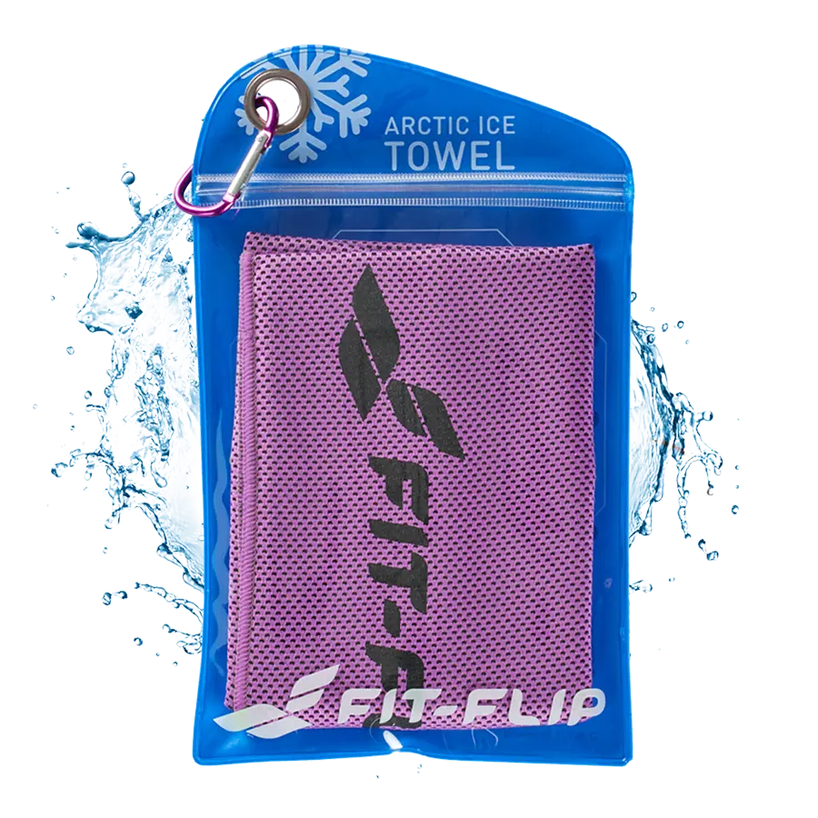 Airflip Towel Kühlhandtuch Mikrofaser mit Tasche 100x30cm Violett von Fit-Flip