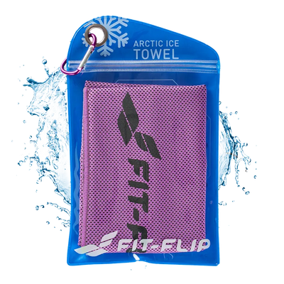 Airflip Towel Kühlhandtuch Mikrofaser mit Tasche 100x30cm Violett