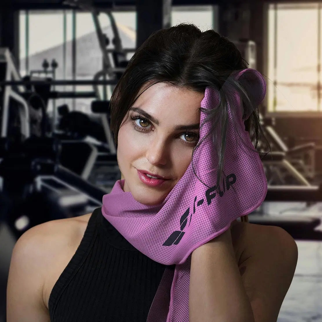 Airflip Towel Kühlhandtuch Mikrofaser mit Tasche 100x30cm Violett von Fit-Flip
