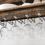 Weinregal freistehend mit Glashaltern vintagebraun-schwarz von Songmics