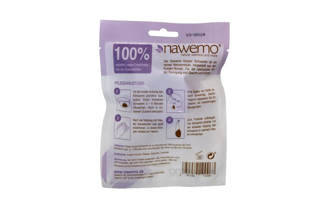 Konjac Schwamm Lavendel, bei entzündeter und irritierter Haut von Nawemo