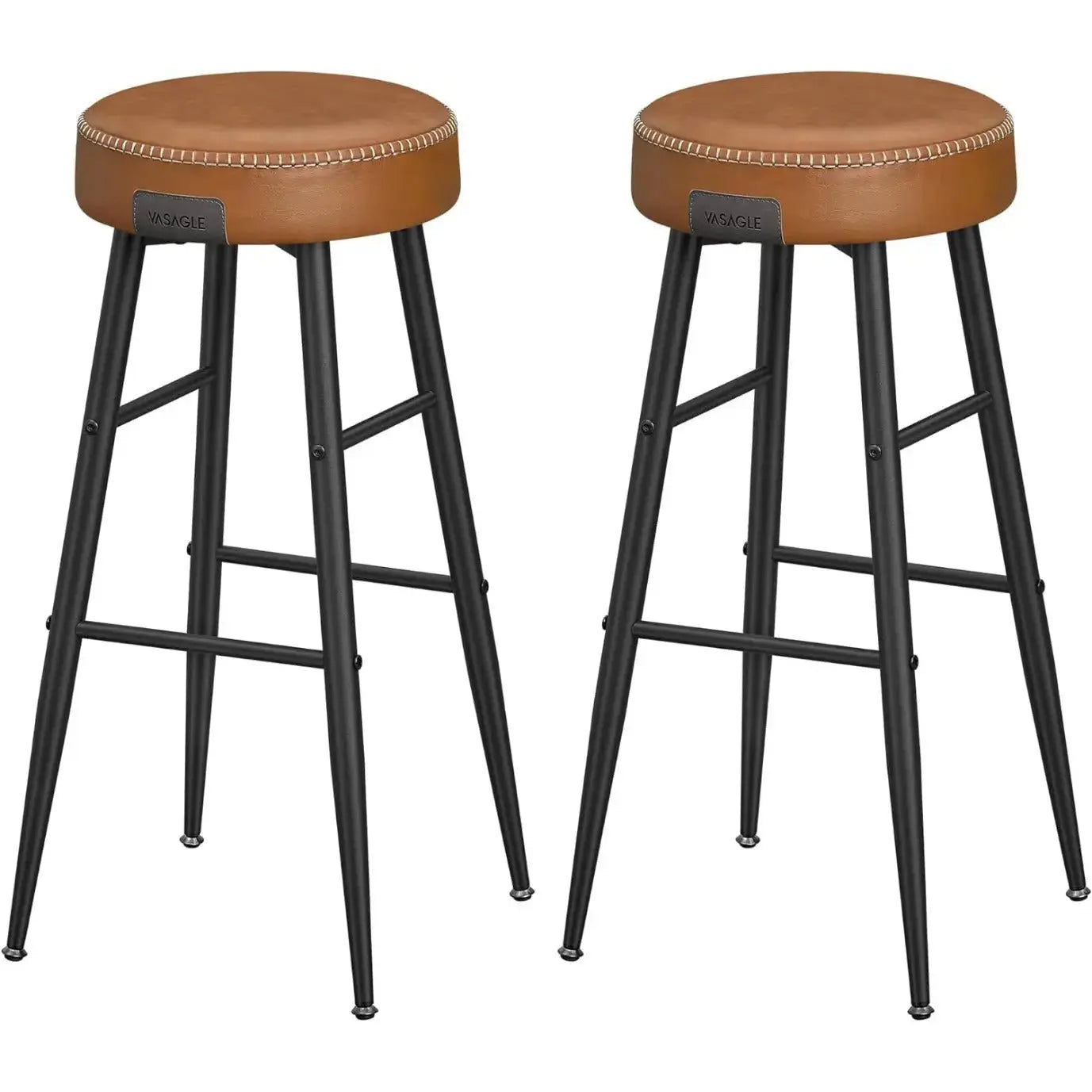 Barhocker Set Kunstleder Mid-Century Karamellbraun von Songmics