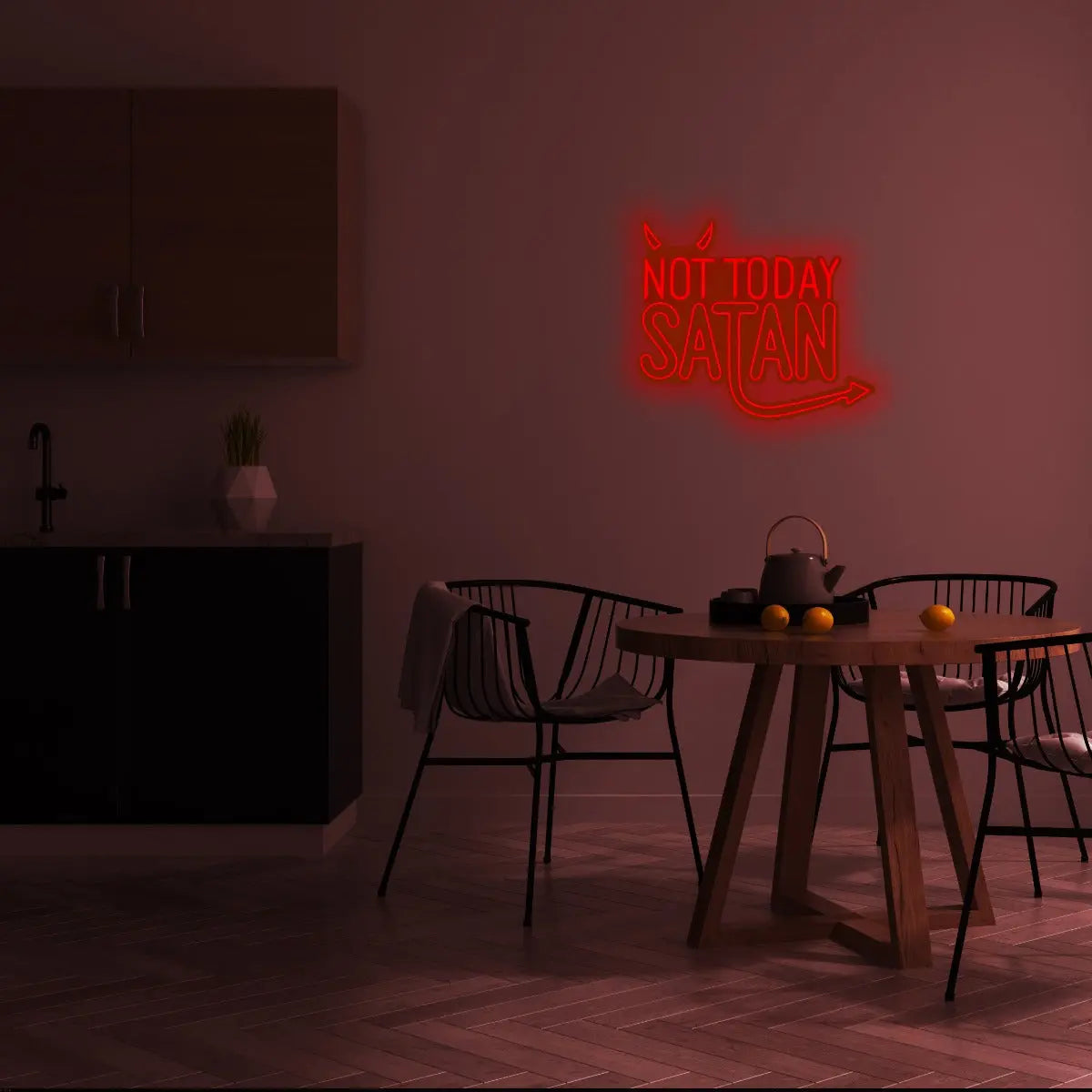 LED Wandneon - Not Today Satan von Locomocean