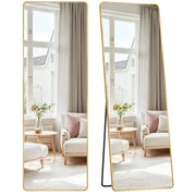 Standspiegel 160x50cm Aluminium Blassgold von Songmics