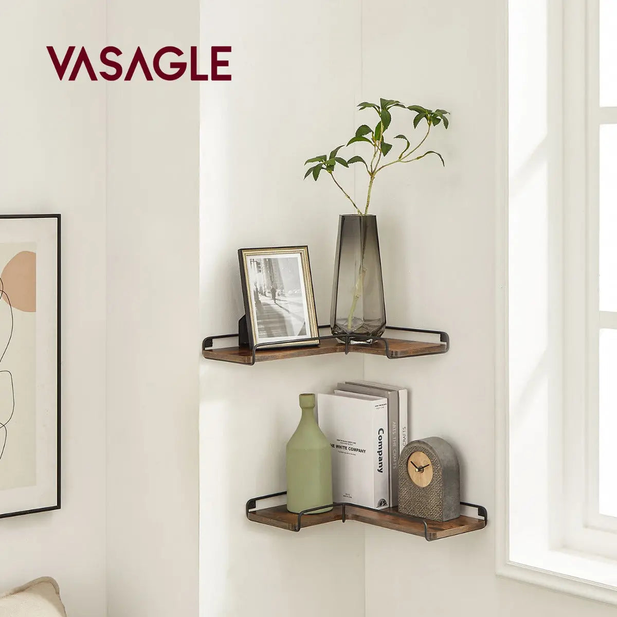 L-förmiges Eckregal Wandregal 2er Set Holz von Songmics