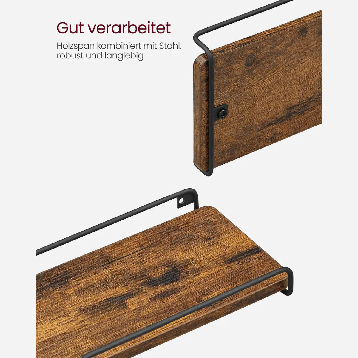 L-förmiges Eckregal Wandregal 2er Set Holz von Songmics