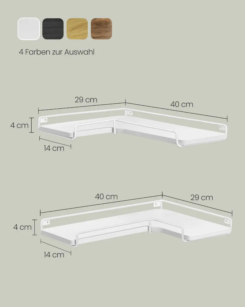 L-förmiges Eckregal Wandregal 2er Set Weiss von Songmics